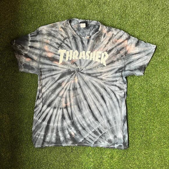 Thrasher Tie Dye Bleached T shirt - Picture 1 of 4